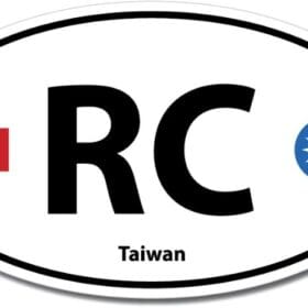 Taiwan RC Euro Color Oval Black Wall Window Car Sticker Decal