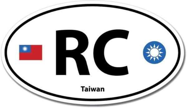 Taiwan RC Euro Color Oval Black Wall Window Car Sticker Decal