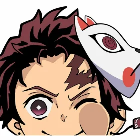 Tanjiro Peeker Kimetsu vinyl sticker