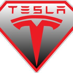 Tesla Logo Superman Shape vinyl sticker