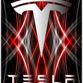 Fancy Tesla Logo The Greatest Auto Adventure Art vinyl sticker / printed decal / label / autocollant / wall poster