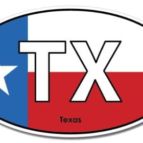 Texas State TX Oval Flag Wall Window Car Vinyl Sticker Decal