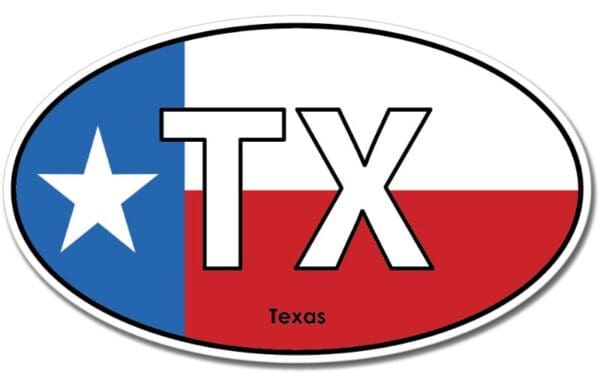 Texas State TX Oval Flag Wall Window Car Vinyl Sticker Decal