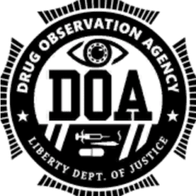 The Drug Observation Agency (DOA), also known as the Bureau of Narcotics, is primarily an undercover intelligence agency mentioned in Grand Theft Auto IV, and Grand Theft Auto V, and physically introduced in Grand Theft Auto Online. The DOA makes its only appearance in the final mission of the heist "Series A Funding." During the final pre-completion cutscene, players deliver their stolen drugs to Trevor. Later, Trevor is seen dealing drugs with a strange man who, unbeknownst to Trevor, is an undercover DOA agent. After realizing that the deal was actually a sting operation, Trevor escapes by jumping off of a cliff into the ocean, with a team of DOA agents and LSPD police officers shooting at him from atop the cliff. Also, check out other Grand Theft Auto vinyl stickers: GTA 5 Grand Theft Auto Triple Threat Vinyl Sticker Grand Theft Auto5 LOGO Vinyl Sticker Chop Grand Theft AutoV Vinyl Sticker Five Brand New GTA FAN Vinyl sticker
