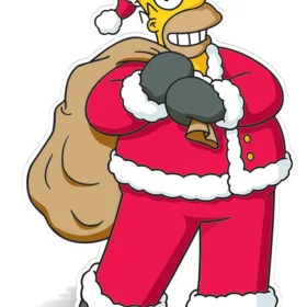 The Simpsons Homer As Santa Claus vinyl sticker decal