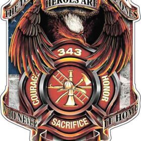 The True Heroes Firefighters Shaped Heavy Metal Vintage vinyl sticker