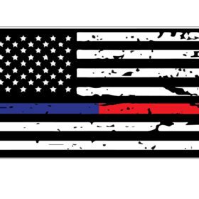 Thin Blue And Red Line Fire Fighter vinyl sticker