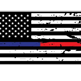 Thin Blue And Red Line Fire Fighter vinyl sticker
