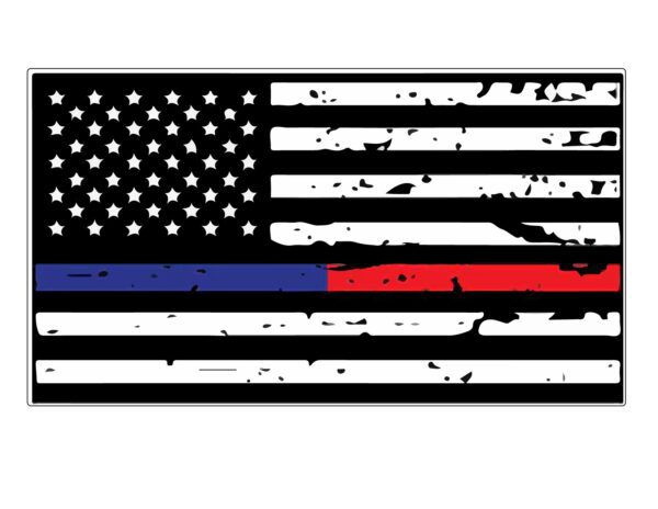 Thin Blue And Red Line Fire Fighter vinyl sticker