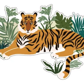Tiger 2022 Nature Power Jungle Animal Happy New Year vinyl sticker