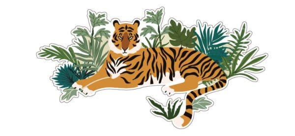 Tiger 2022 Nature Power Jungle Animal Happy New Year vinyl sticker
