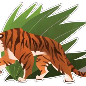 Tiger Resting In Bushes Nature Power Art Vinyl Sticker