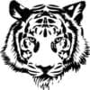 Tiger Head Mascot Cut Out Vinyl Decal