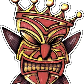Tiki Surfboard vinyl sticker