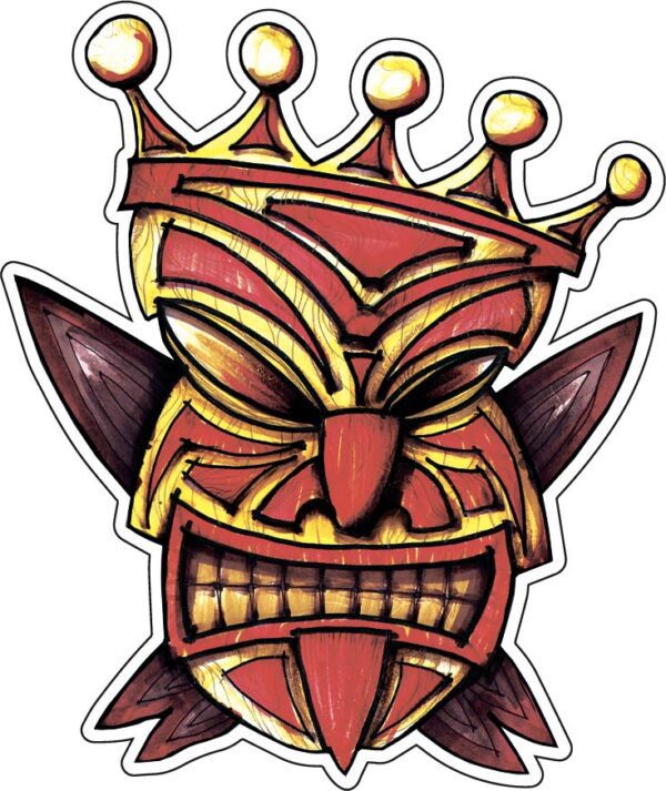 Tiki Surfboard vinyl sticker