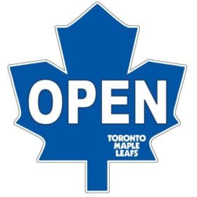 Toronto Maple Leafs Logo OPEN sign vinyl sticker