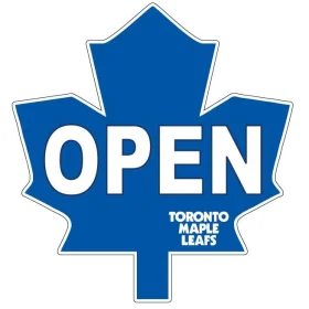 Toronto Maple Leafs Logo OPEN sign vinyl sticker