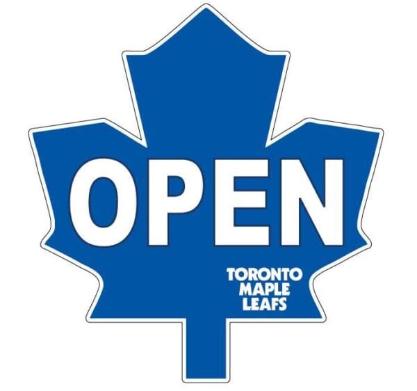 Toronto Maple Leafs Logo OPEN sign vinyl sticker