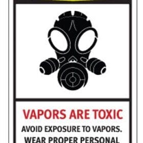 Toxic Vapors Gasmask Warning Sign Printed Vinyl Sticker
