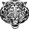 Tribal Angry Tiger Head Cut Out Vinyl Decal
