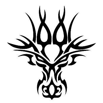 Tribal tattoo design Dragon Helmet Cutout Vinyl Decal - AG Design