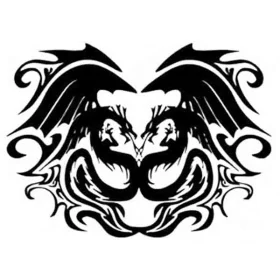 Twin_Dragon_medieval_wall_vinyl_cutout_sticker