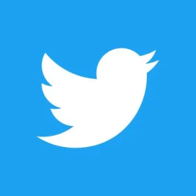 Twitter Logo White On Blue vinyl sticker