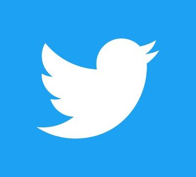 Twitter Logo White On Blue vinyl sticker