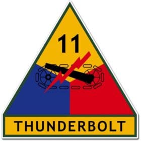 US Army Armored 11th Division Thunderbolt Emblem Vinyl Sticker