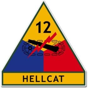 US Army Armored 12th Division Hellcat Emblem Sticker Decal