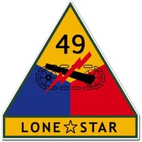 US Army Armored 49th Division Lonestar Emblem Sticker Decal
