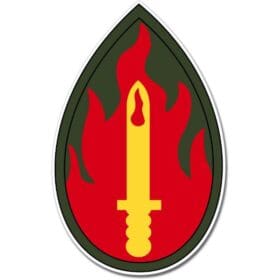 US Army Infantry 63rd Division Blood and Fire Emblem Sticker Decal