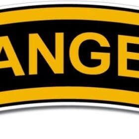 US Army Ranger Tab Yellow Emblem Wall Window Car Sticker Decal