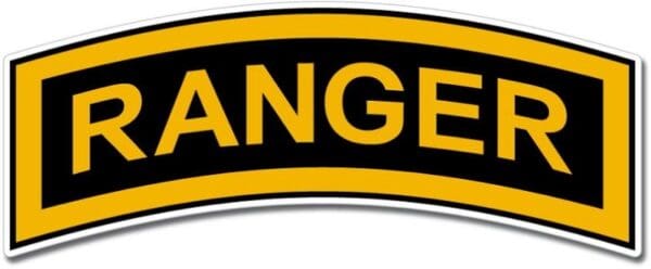 US Army Ranger Tab Yellow Emblem Wall Window Car Sticker Decal