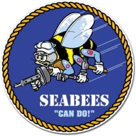 US Navy Seabees Seal Can Do Wall Window Car Sticker Decal