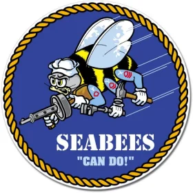 US Navy Seabees Seal Can Do Wall Window Car Sticker Decal