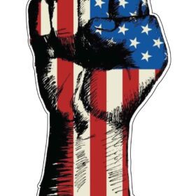 USA Flag Fist Power Of Liberty Symbol Pride Patriotism Nation Unity Arm American Freedom Dream vinyl sticker