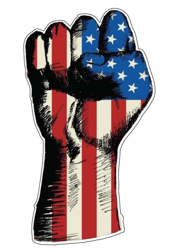 USA Flag Fist Power Of Liberty Symbol Pride Patriotism Nation Unity Arm American Freedom Dream vinyl sticker