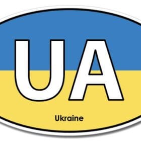 Ukraine Oval Euro Flag Wall Window Car Vinyl Sticker Decal