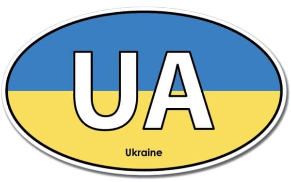 Ukraine Oval Euro Flag Wall Window Car Vinyl Sticker Decal