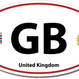 United Kingdom GB Euro Color Oval Red Wall Window Car Sticker Decal