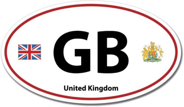 United Kingdom GB Euro Color Oval Red Wall Window Car Sticker Decal