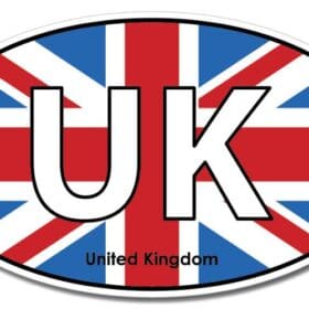 United Kingdom Oval Euro Flag Wall Window Car Sticker Decal