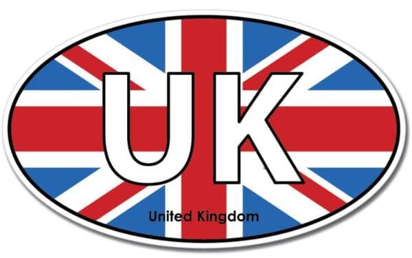 United Kingdom Oval Euro Flag Wall Window Car Sticker Decal