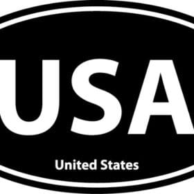 United States USA Euro Oval Black Wall Window Car Sticker Decal