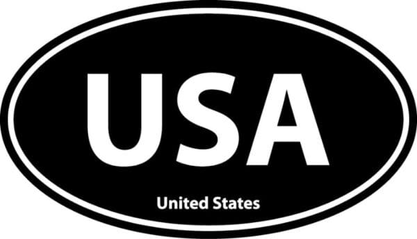 United States USA Euro Oval Black Wall Window Car Sticker Decal