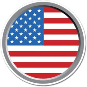 United States USA Round Flag Wall Window Car Sticker Decal