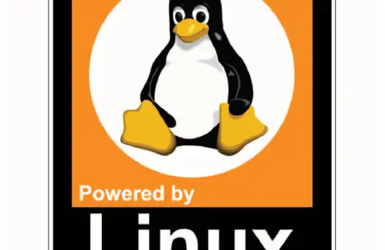 Powered by Linux Tux Penguin Geek Tech Hacker Programmer Open Source Developer Cute Computer Nerd Coding Aesthetic PC vinyl sticker