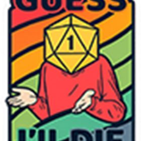 Guess I’ll Die D20 Dice Funny D&D Tabletop RPG Fail Roll Meme Nerd Geek Roleplaying Comedy Board Game Fantasy Aesthetic vinyl sticker