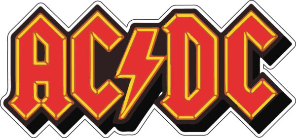 AC/DC Band Logo Vintage Classic Design Original Gothic Font Australian Hard Rock Group Heavy Metal Music Iconic ACDC Art vinyl sticker